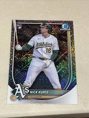 2025 Bowman Chrome NICK KURTZ Mojo Mega Refractor Rookie RC Athletics SP - Image 1 of 4