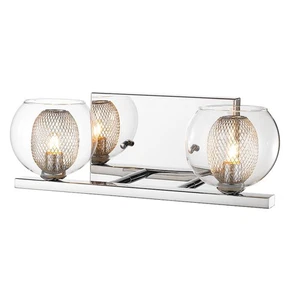 Z-Lite Auge 2 Light Vanity, 5.51x13.78x4.92", Chrome, Clear & Mesh - 905-2V - Picture 1 of 1