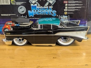 MUSCLE MACHINES 1957 Chevy Bel Air 57 Chevy SLAMMED Custom TEAL TOP 1/18 1:18 - Picture 1 of 7