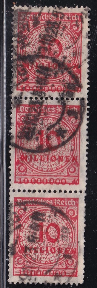 Germany 1923. Mi:DR 318aHT. Abart on top stamp. - Image 1 of 1
