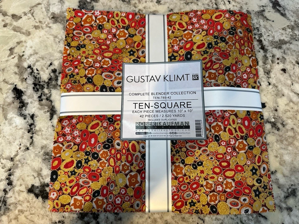 Complete Blender Collection, GUSTAV KLIMT FOR Robert Kaufman TEN-789-42 Squares  - Image 1 of 4