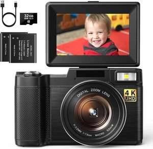 Digital Camera,4K UHD Vlogging Camera, 48MP Compact Digital Camera for Photograp - Picture 1 of 8