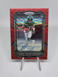 Panini Prizm Ahmad 2022 "Salsa" Gardner Rookie automático Red Wave RC #/149 NY JETS - Imagen 1 de 13