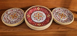 Melamina 6 Piatti da Dessert 11"&9" Set di 12 Colorati Interno Esterno DW - Foto 1 di 11