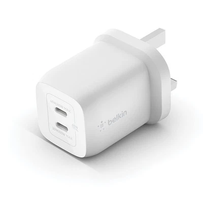 Belkin 65W Dual USB Type C Wall Charger, Fast Charging Power Delivery 3.0 with G - Image 1 of 4