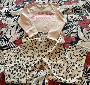 Pijama niña rosa pálido animal print pijama Primark edad 7/8 años - Imagen 1 de 4
