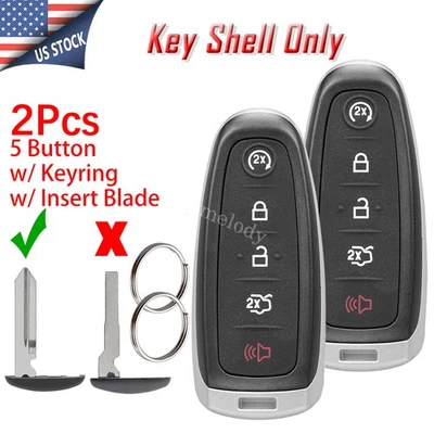 2 Remote Key Fob Shell Case 5Button for Lincoln MKX MKS MKT Navigator M3N5WY8609 - Image 1 of 4