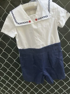 Polo RALPH LAUREN BABY nuova con etichetta set abito nautico a righe blu navy taglia 18 mesi - Foto 1 di 7
