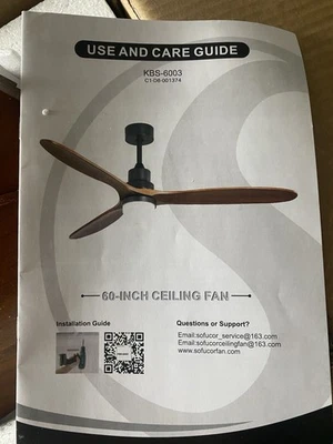 DC Motor 60 Inch LDE Ceiling Fan KBS-6003 - Image 1 of 4