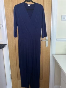 Kim And Co Blue 3/4 Sleeve Jumpsuit Inside Leg 27” - Picture 1 of 5