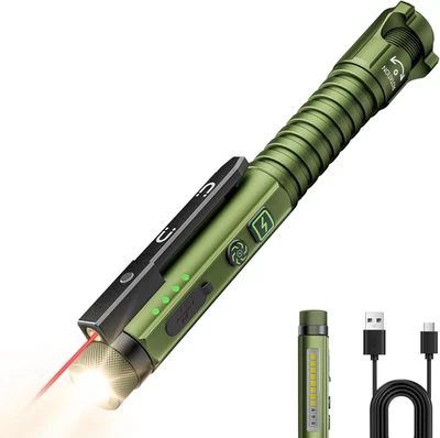 EDC Pen Flashlight Rechargeable,800 Lumen Small Flashlights with Magnetic Clip &