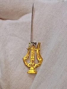 insigne Lyre en métal doré - objet ancien - Imagen 1 de 2