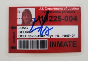 George Jung Signed Custom Inmate Prison ID Card Blow Drug Smuggler Boston RAD - Picture 1 of 8