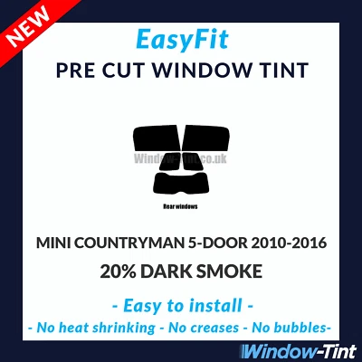 EasyFit Static Pre Cut Tint For Mini Countryman 5-door 2010-16 - 20% Dark Rear - Image 1 of 3