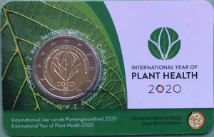 Belgio 2 euro 2020 salute delle piante CoinCard Niederl. Carta moneta moneta commemorativa - Foto 1 di 3