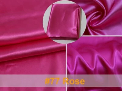 1 Yard White Plain Satin Material Lining Gift Diy Scarf Silky Charmeuse Fabric - Image 1 of 4