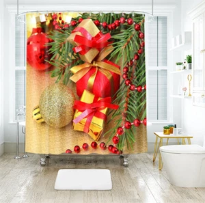 3D Natale Natale 898 Tenda doccia impermeabile fibra bagno toilette casa - Foto 1 di 2