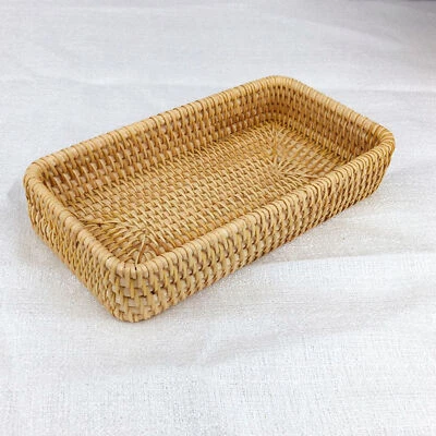 Rattan Serving Tray Elegant Hand-Woven Multi-Purpose Serving Tray 175x145x245mm - Image 1 of 4