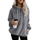 Loose Solid Color Long Sleeve Pullover Hoodies Ladies Casual5951