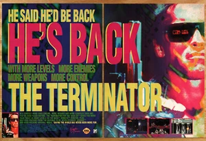 The Terminator Arnold Schwarzenegger 2 pagine videogioco stampa pubblicità poster arte 1993 - Foto 1 di 5