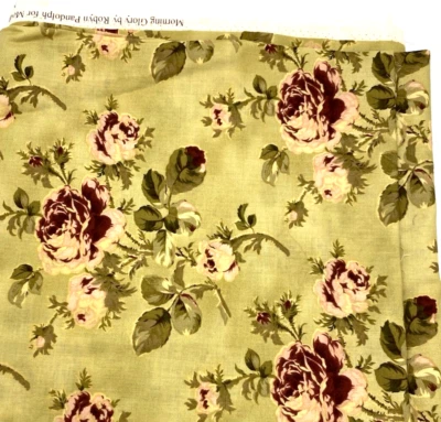 Morning Glory by Robyn Pandolph for Moda Fabric Roses Green Cotton 3.6 Yds 45"W - Image 1 of 3