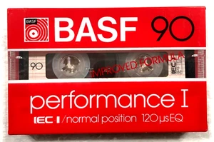 Cassette de audio BASF Performance I 90 cinta en blanco sellada Hecho en Alemania Tipo I - Imagen 1 de 2