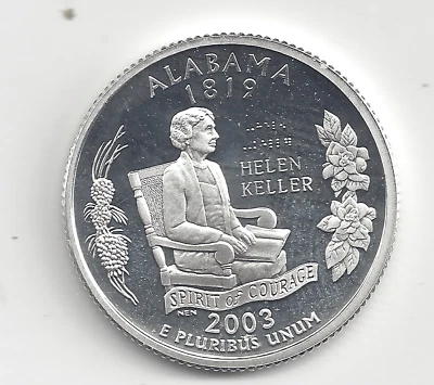 2003 S Silver Proof ALABAMA Quarter - 90% Silver - Image 1 of 2