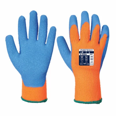 Portwest A145 Extreme Cold Work Gloves with Crinkle Latex Dipped Thumb Grip ANSI