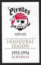 1993-94 Portland Pirates AHL Hockey Schedule !!! Lite