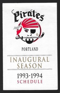 1993-94 Portland Pirates AHL Hockey Schedule !!! Lite