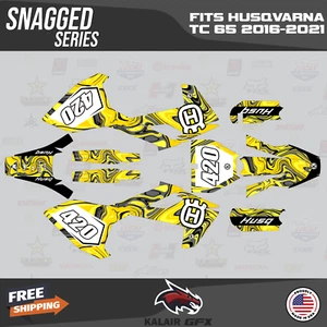 Graphics Kit for Husqvarna TC65 (2016-2023) TC 65 Snagged Series - Gold - Picture 1 of 6