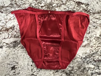 True Vintage Frederick's Of Hollywood Satin String Bikini Red Medium - Image 1 of 3