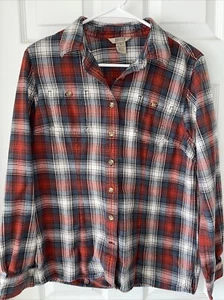 Duluth Trading Company Damen kariertes Flanellhemd mit Knopfleiste Gr. S Western Cowgirl - Bild 1 von 5
