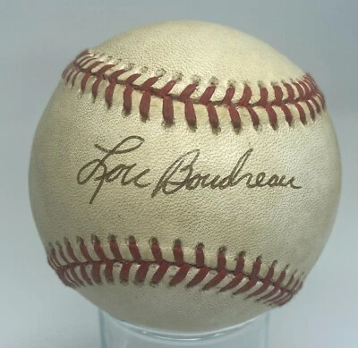Lou Boudreau Single Signed Baseball Autographed AUTO JSA LOA Boston Red Sox HOF  - Image 1 of 3