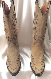 Women's Western Boots 7B, Gray Leather & Suede Inlays, Resistol Excellent Cond. 