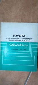 Toyota Celica ST165 Series 4WD Repair Manual Supplement Chassis & Body OCT 1987 - Foto 1 di 1