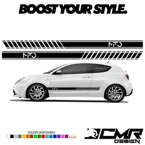 Adesivi Grafiche Laterali Alfa Romeo Mito Strisce Fiancate Kit 2 Stickers Fasce - Picture 1 of 1