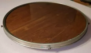 Lazy Susan von Leinbrock Ideal - Kunst & Handwerk - georgischer Stil Holz & Glas - alt - 20 Zoll - Bild 1 von 9