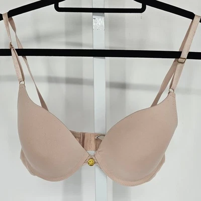 jessica Simpson 女式 36C 码薄衬垫 T 恤文胸纯色米色 — 第 1/4 张图片