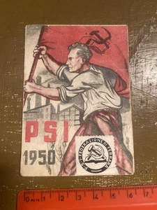 Tessera partito socialista italiano 1950 PSI Federazione di Ferrara - Foto 1 di 4