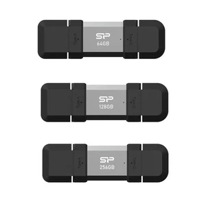 Silicon Power C51 USB 3.2 USB-A+C Stick 64GB 128GB 256GB OTG silber - Bild 1 von 16