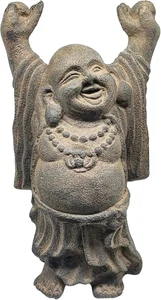 die vulkanische Stein Statue stehend Happy Buddha je - Bild 1 von 2