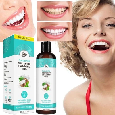 FOCUSMILE Oil Pulling with Coconut Oil & Peppermint-Oil For Oral- Care Mouthwash 100 ml
