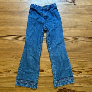 New Legends vintage kids flare embroidered jeans SIZE 6 - Picture 1 of 4