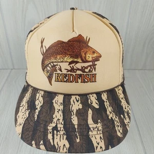 Redfish Camo Trucker Snapback Hat Capital Vintage 1980s Hat Red Drum Fishing - Picture 1 of 8