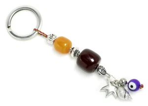KEYRING-KEY CHAIN~ High Quality Resin with Evil Eye, Seashell & Starfish - Picture 1 of 1