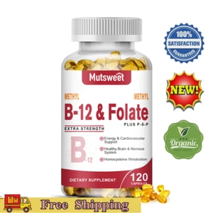 120PCS Methyl Folate Capsules, Methylated Multi-vitamin,Vitamin B12 B6 - Picture 1 of 8