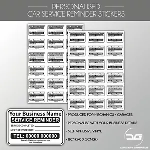 Custom Personalised Car Van Service Reminder Sticker | Mechanics Garage Labels - Picture 1 of 7