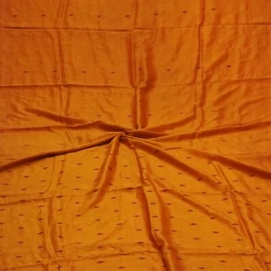 Vintage Orange 100% Pure Silk Handwoven Sari Remnant 4YD Craft Fabric Silk Scrap - Picture 1 of 4