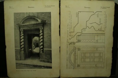 antique vintage old Architectural prints door Queen street King's Lynn Norfolk - Image 1 of 2